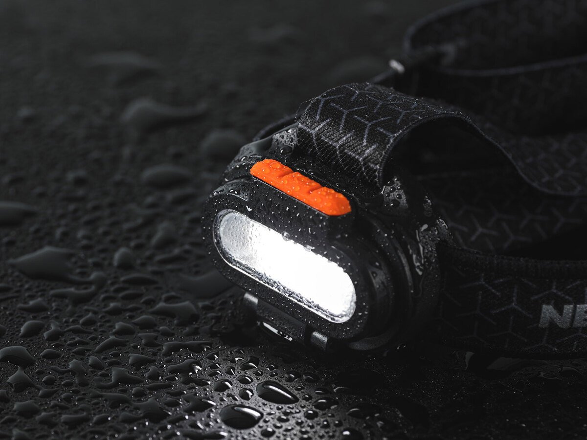 NEBO Einstein Powerful 1500 Lumen Headlamp with Flexpower Rechargeable or CR123A Batteries | Compact Low-Profile Headlamp with 5 Light Modes